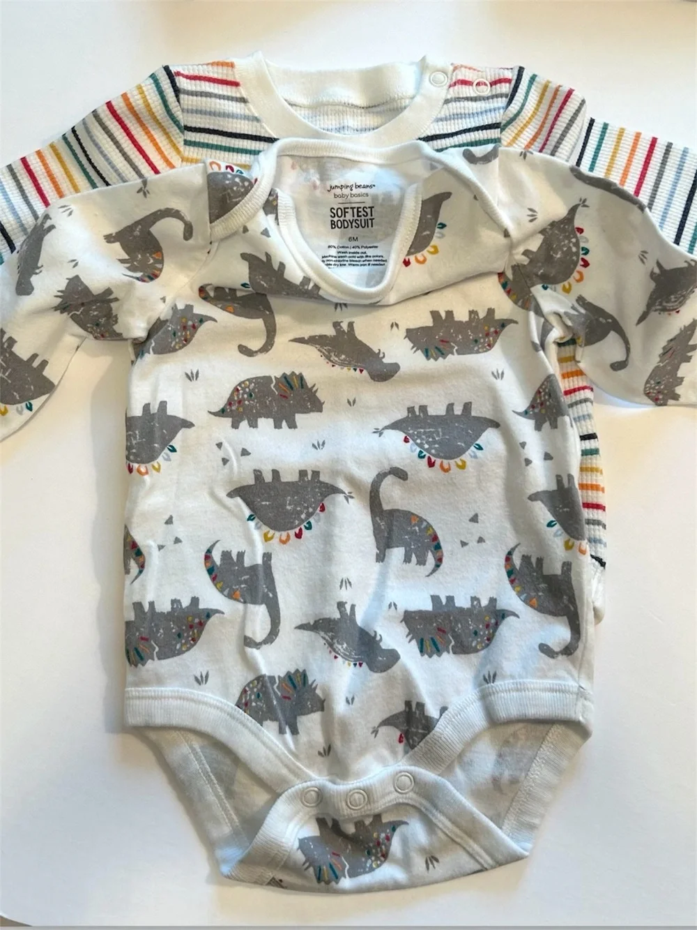 Carters 6M 4 Piece Bundle Long Sleeve Bodysuits Tee Fleece Bottoms Mix Match